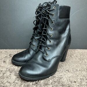 Timberlands Black Leather Ankle Boots